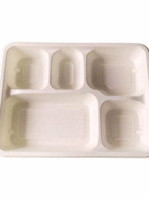 Econic 5 Compartments Meal Tray 25 Pcs Pack