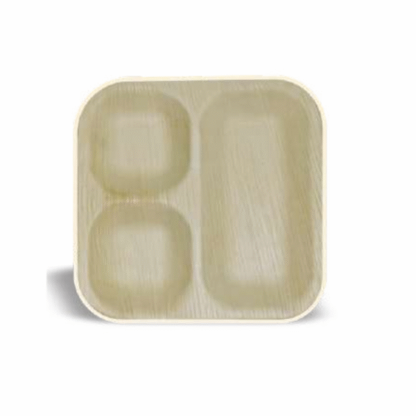 Econic Palm Leaf Square 3 compartment 9"x9" (23cm*23cm)