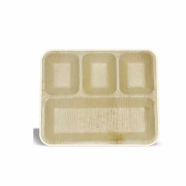 Econic Palm Leaf Rectangle 4 compartment 11"x9" (28cm x 23cm)