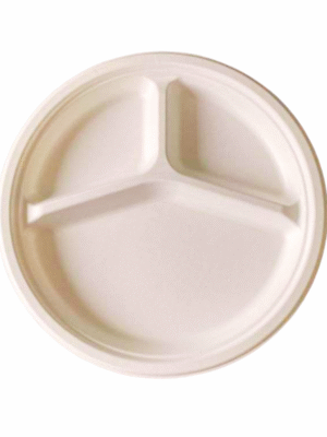 Econic 10" Round Plate | 3 Compartments 25 Pcs Pack