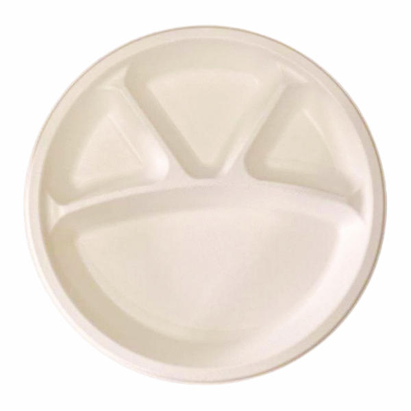 Econic 12" Round Plate | 4 Compartments 25 Pcs Pack